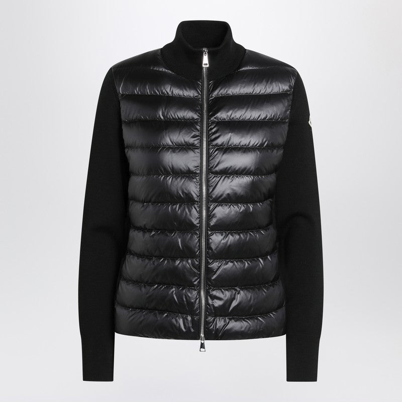 Moncler - Moncler Black padded zip-up cardigan - Topwear
