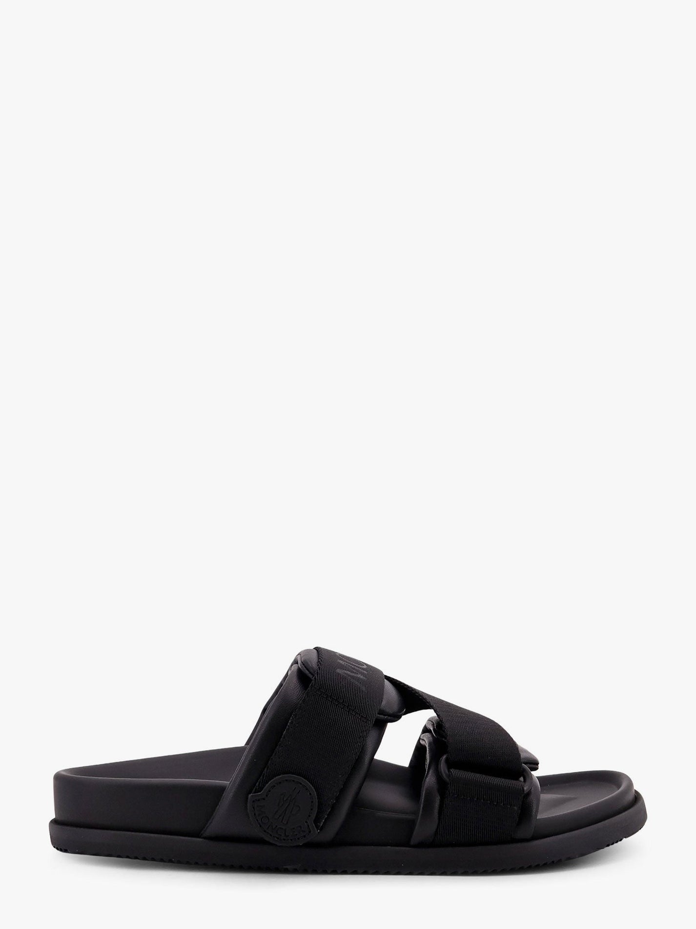 Moncler - Moncler Mon Summer Leather Sandals With Nylon Details - Women’s Shoes