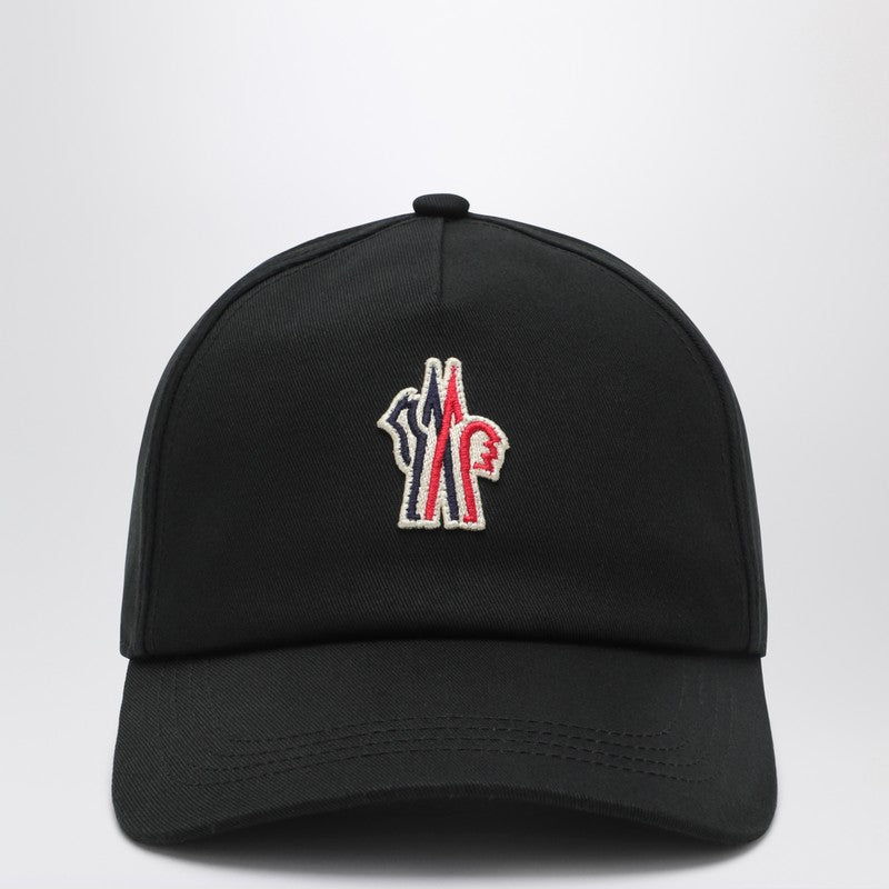 Moncler Grenoble - Moncler Grenoble Black Cap with visor and logo patch - Men’s Accessories