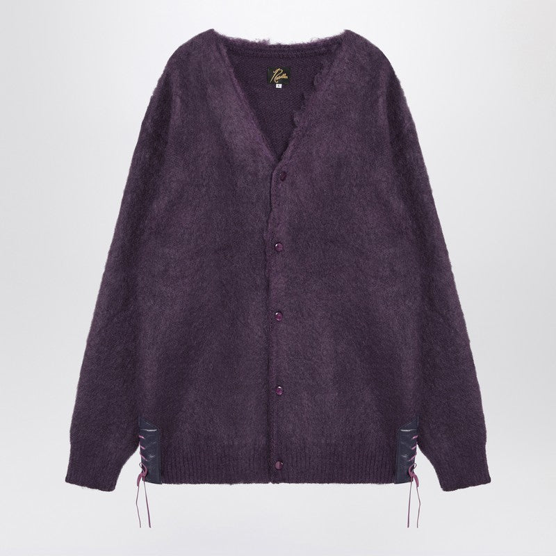 Needles - Needles Cardigan viola in misto mohair - Men’s Knitwear