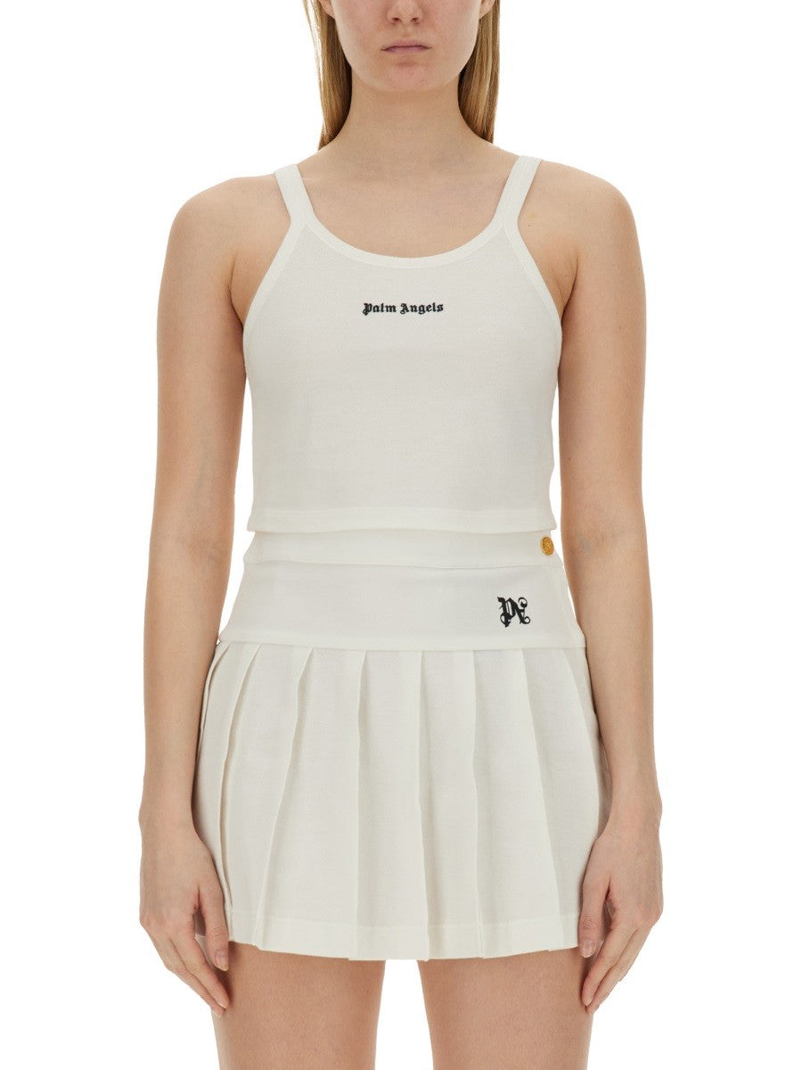 Palm Angels - Palm Angels Tank Top With Logo - Woman->Clothing->Tops
