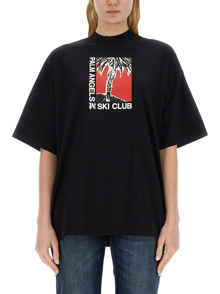Palm Angels - Palm Angels Palm Soft Fit T Shirt Ski Club - Woman->Clothing->t-shirts