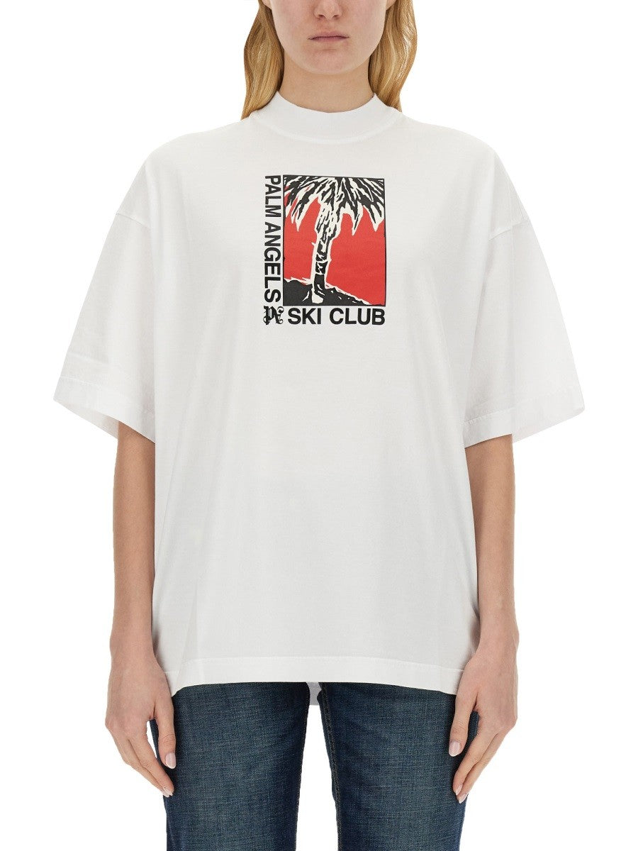 Palm Angels - Palm Angels Palm Ski Club T Shirt - Woman->Clothing->t-shirts