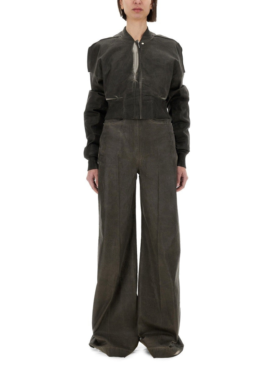 RICK OWENS DRKSHDW - Rick Owens Drkshdw Cropped Bomber Jacket ’Flight Jkt’ - Woman->Clothing->SPORTS JACKETS