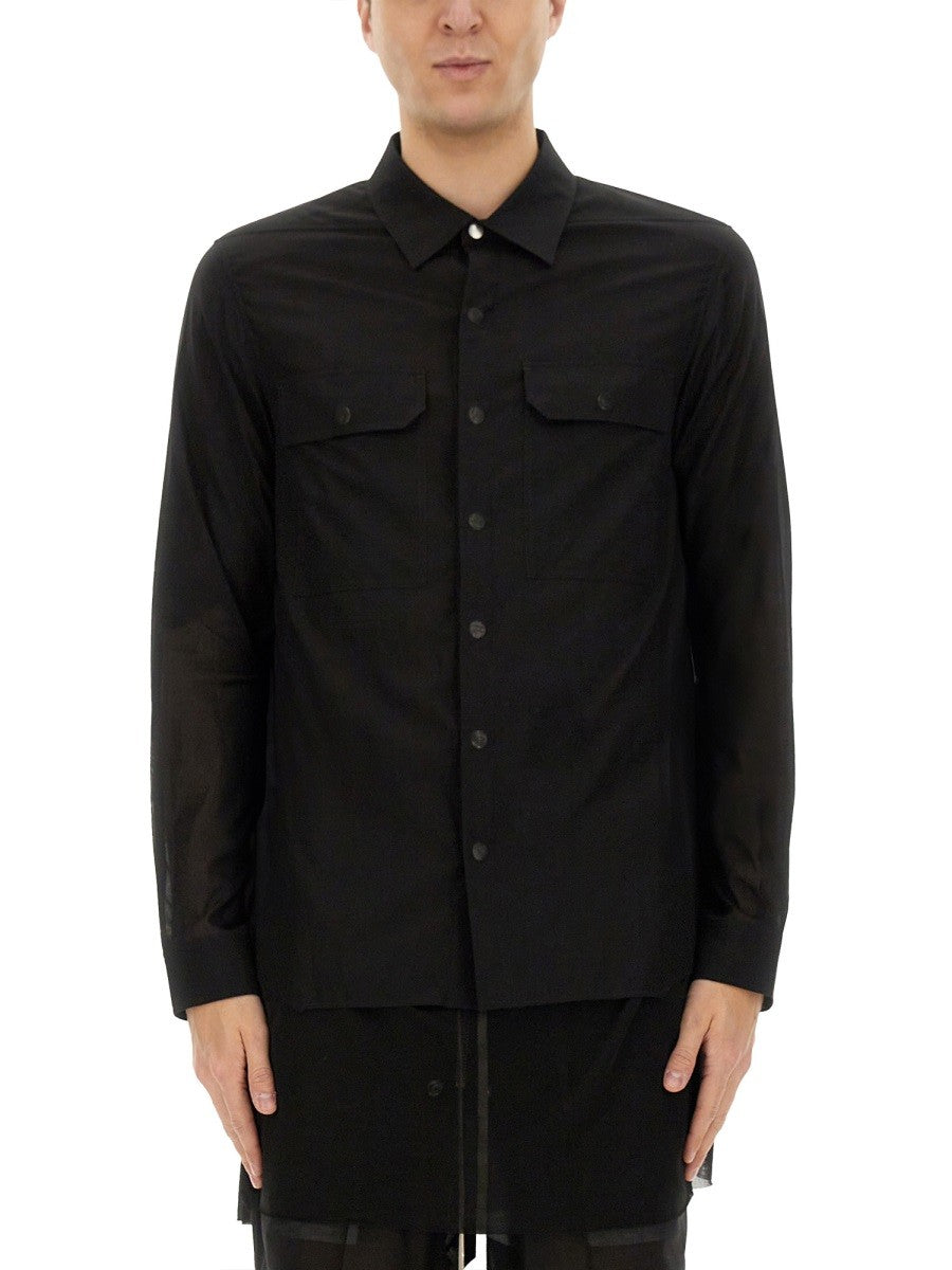 RICK OWENS - Rick Owens Outershirt In Celadon - Men’s Tops