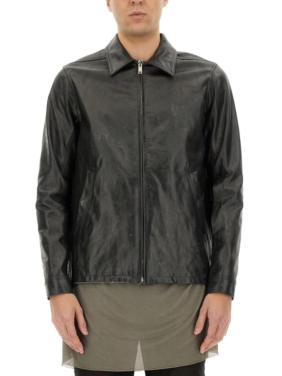 RICK OWENS - Rick Owens Leather ’Brad’ Jacket - Man->Clothing->LEATHER JACKETS
