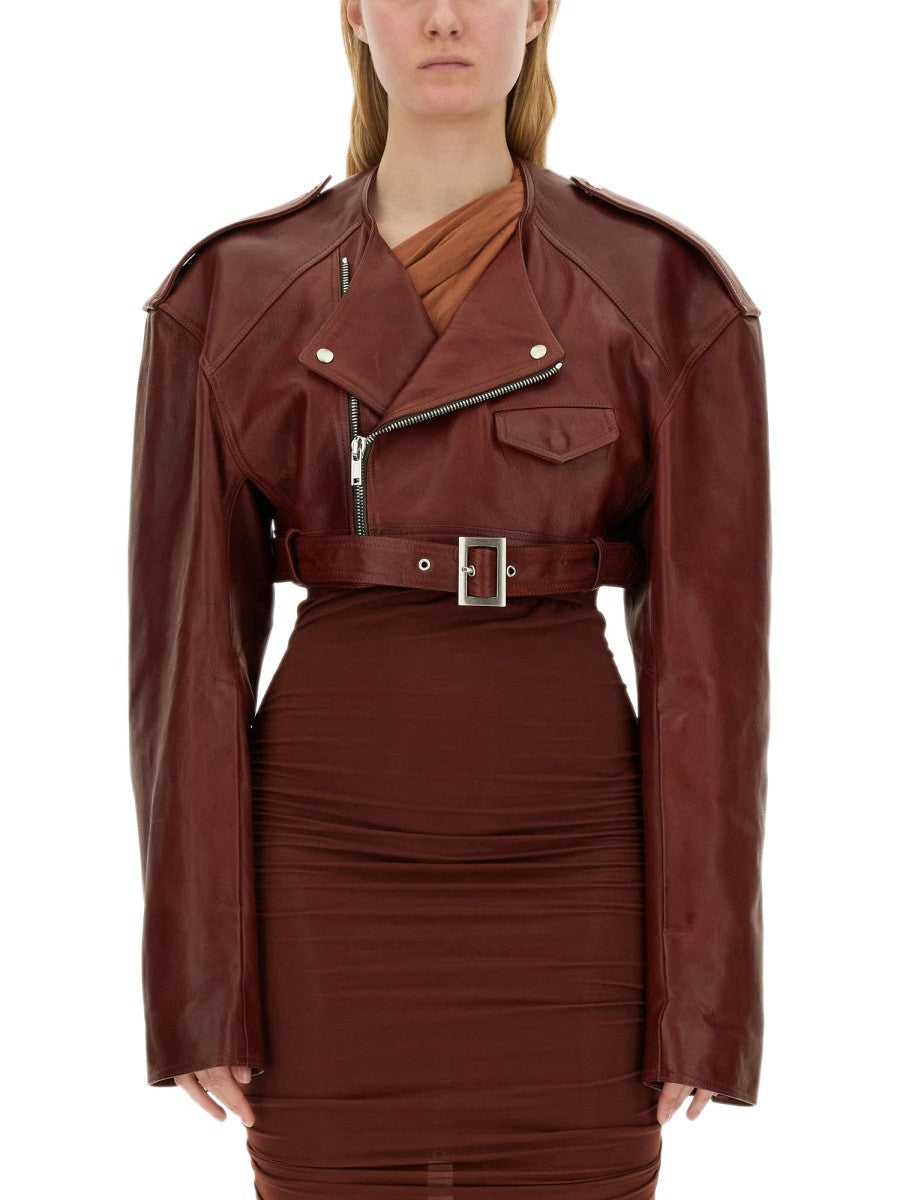RICK OWENS - Rick Owens Leather Jacket - Woman->Clothing->LEATHER JACKETS