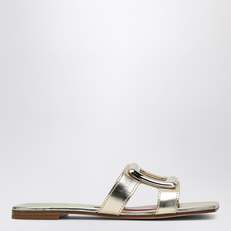 Roger Vivier - ROGER VIVIER Belle Vivier gold slipper - Slippers & Flip-flops