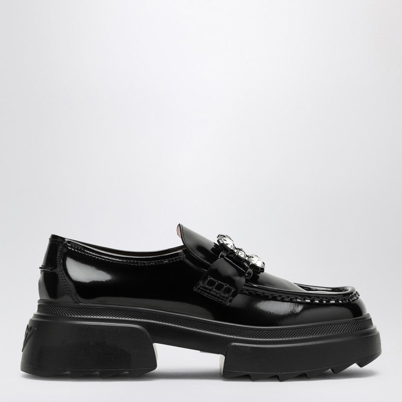 Roger Vivier - ROGER VIVIER Wallaviv black patent leather platform loafer - Loafers