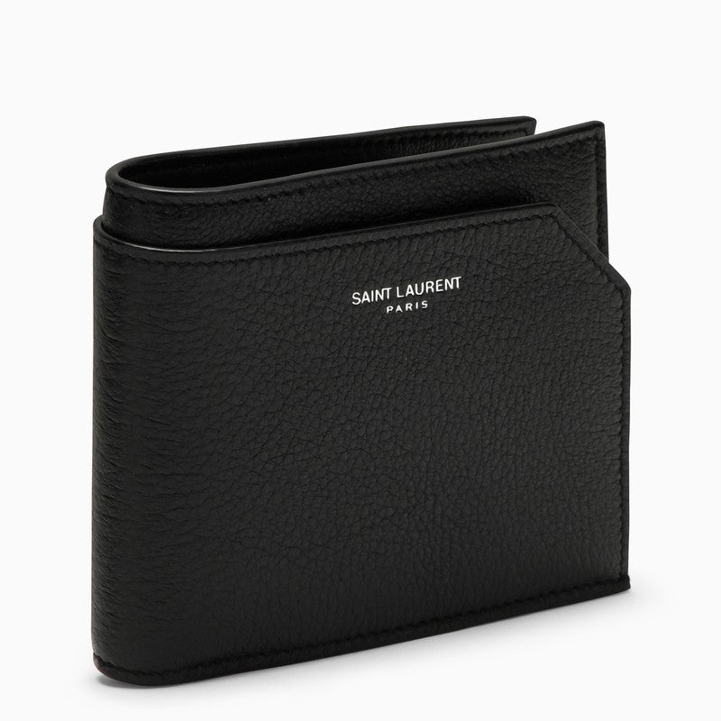 Saint Laurent - Saint Laurent Black grained leather East/West wallet with coin purse - Small Leather Goods