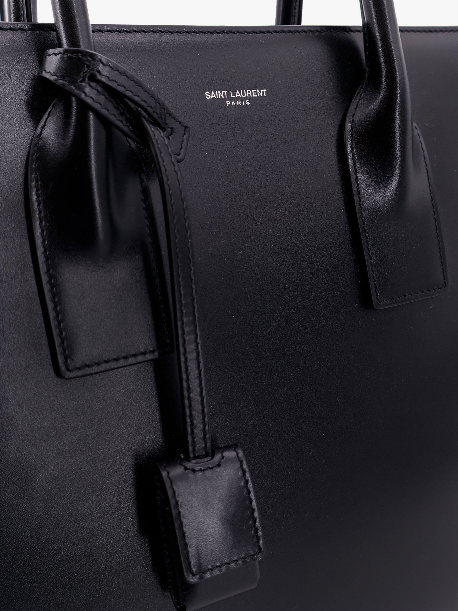 Saint Laurent - Leather Handbag With Frontal Logo Print - Home->Man->Bags->Handbags