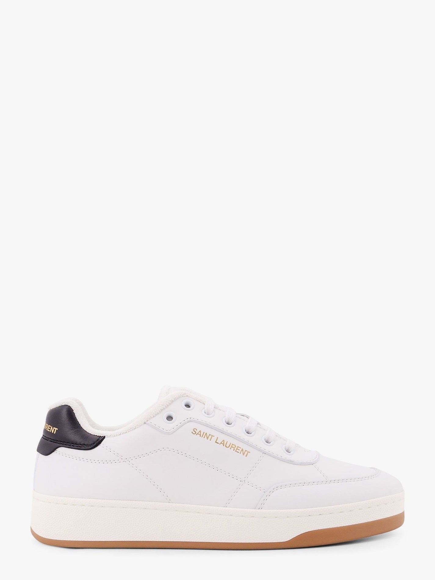 Saint Laurent - Saint Laurent Sl/61 Leather Sneakers With Logo Print - Men’s Shoes
