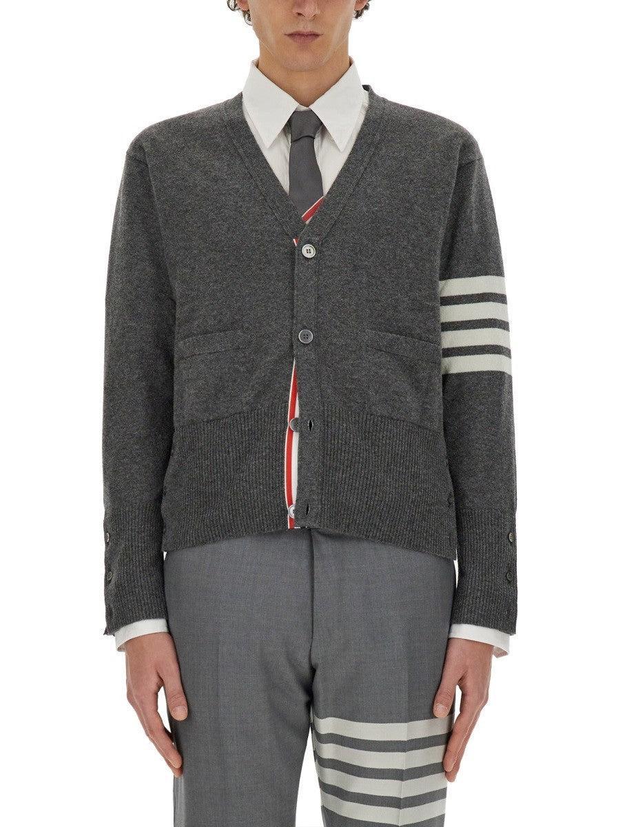 THOM BROWNE - Thom Browne V Neck Cardigan - Men’s Knitwear