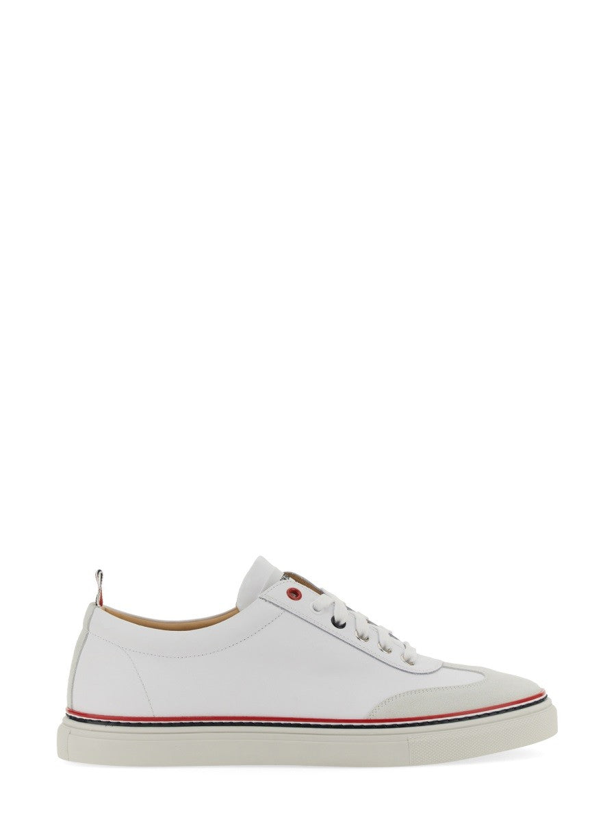 THOM BROWNE - Thom Browne Low Top Leather Sneaker - Men’s Shoes