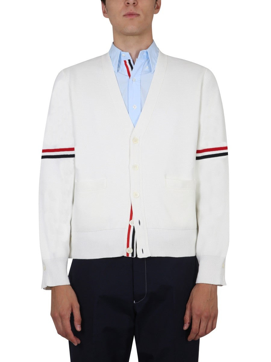 THOM BROWNE - Thom Browne V Neck Cardigan - Men’s Knitwear
