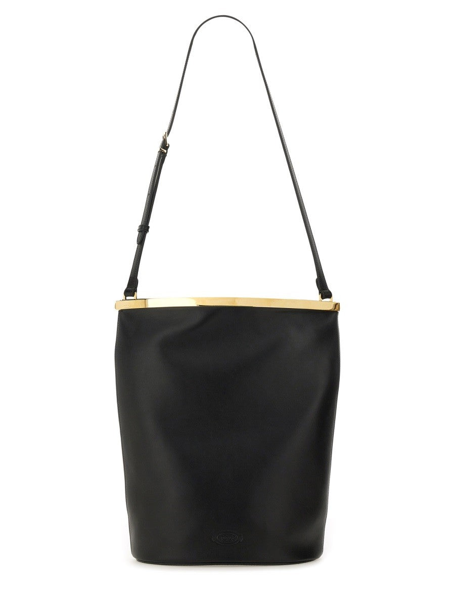 TOD’S - Tod’s Small Leather Bucket Bag - Woman->Bags->Shoulder bags