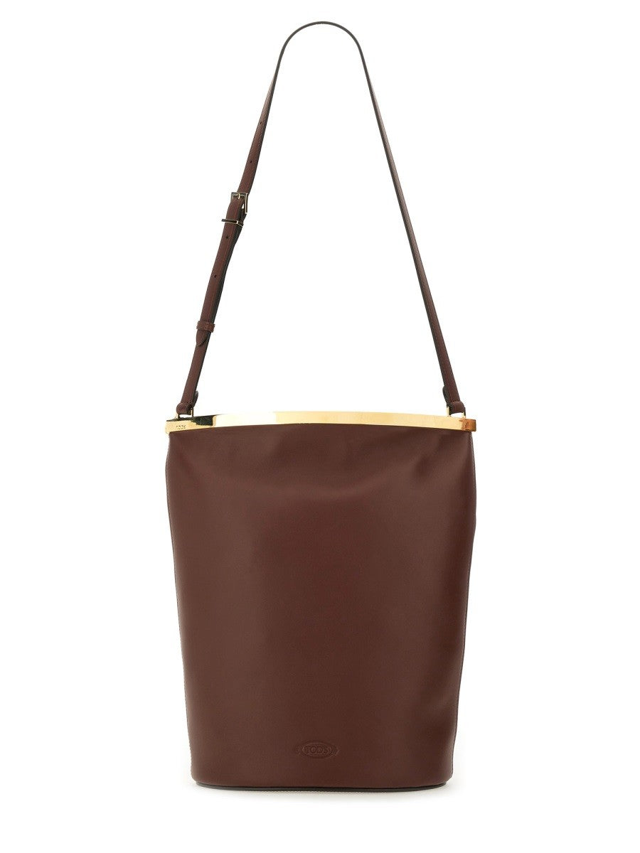 TOD’S - Tod’s Small Leather Bucket Bag - Woman->Bags->Shoulder bags