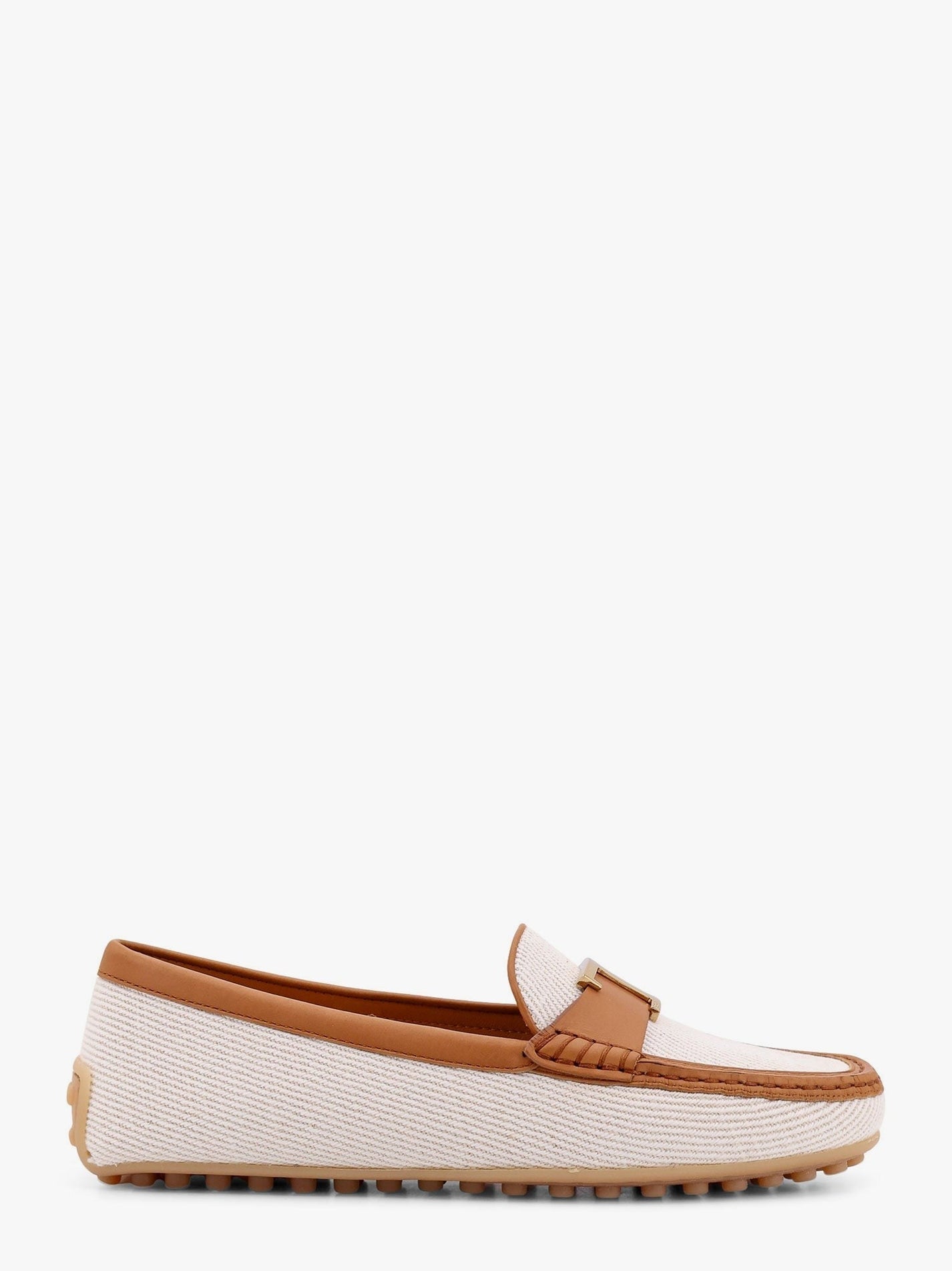 TOD’S - Tod’s Canvas Loafer With T Timeless Detail - Woman->Shoes->Loafers