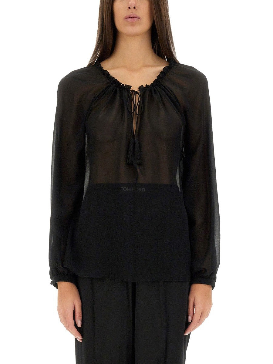 TOM FORD - Tom Ford Blue In Silk - Woman->Clothing->shirts