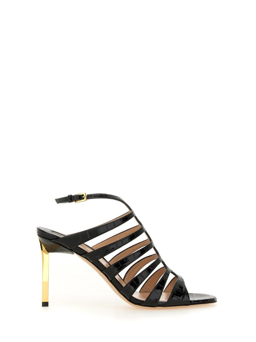 TOM FORD - Tom Ford Leather Sandal - Woman->FOOTWEAR->SANDALS
