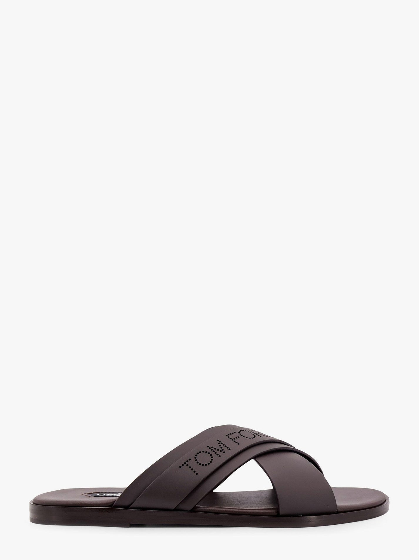 TOM FORD - Tom Ford Leather Sandals With Perforated Logo Detail - Men’s Shoes