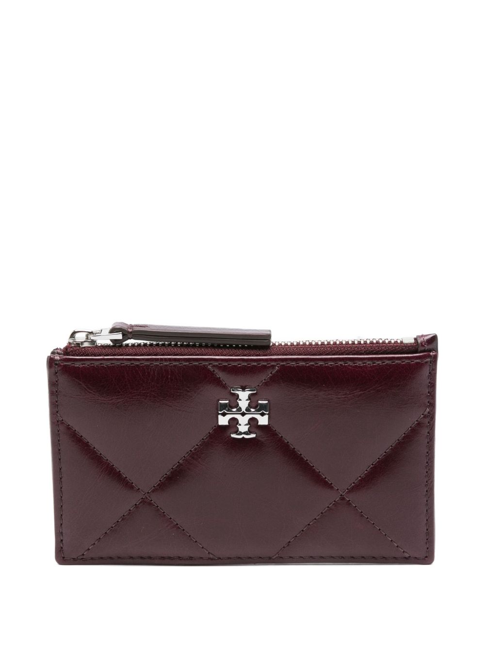 Tory Burch - Tory Burch Kira Zipped Card Holder With Diamond Quilting And Worn-look - Women’s Accessories