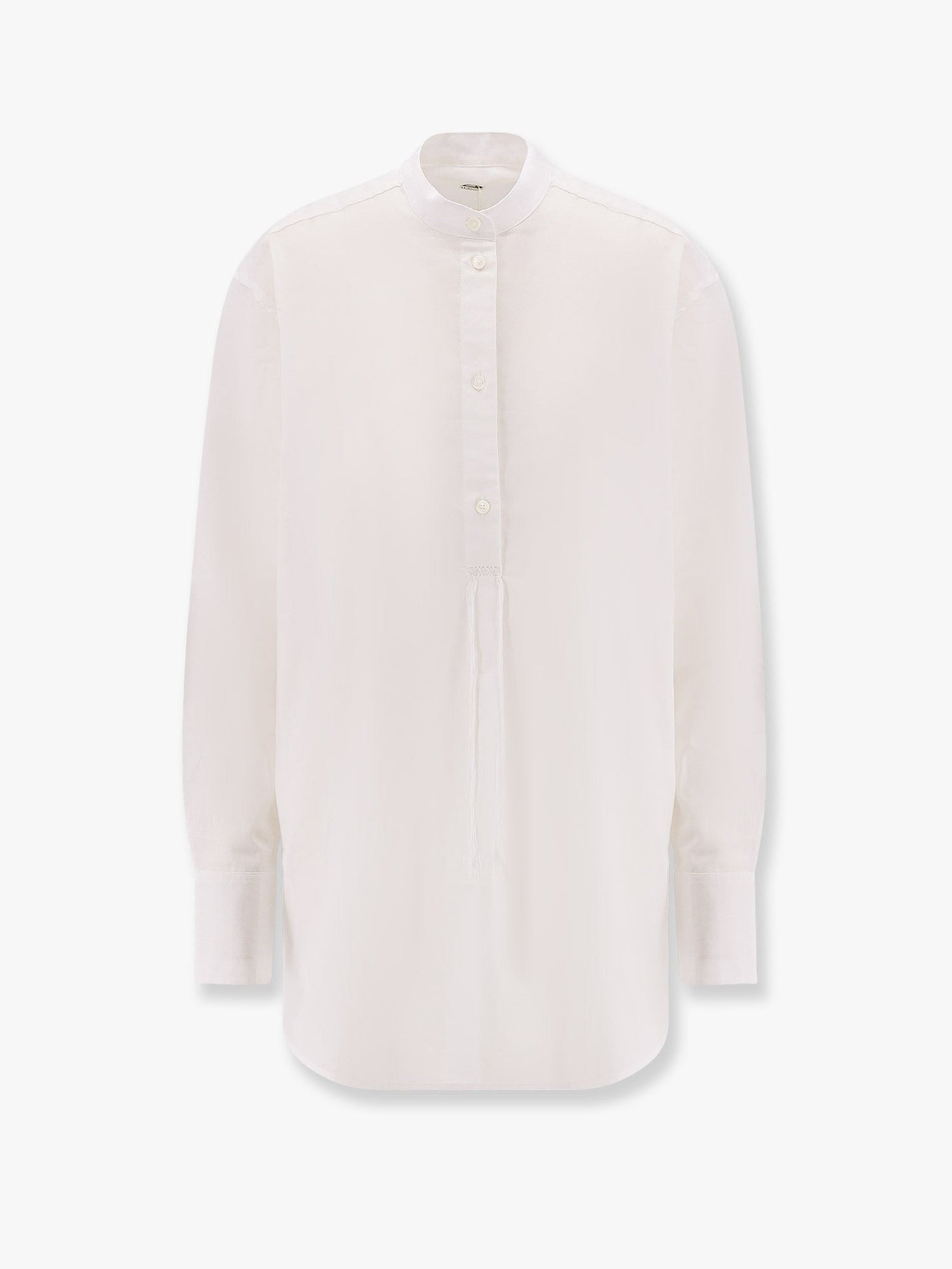 TOTEME - Toteme Stand Collar Organic Cotton Shirt - Women’s Tops