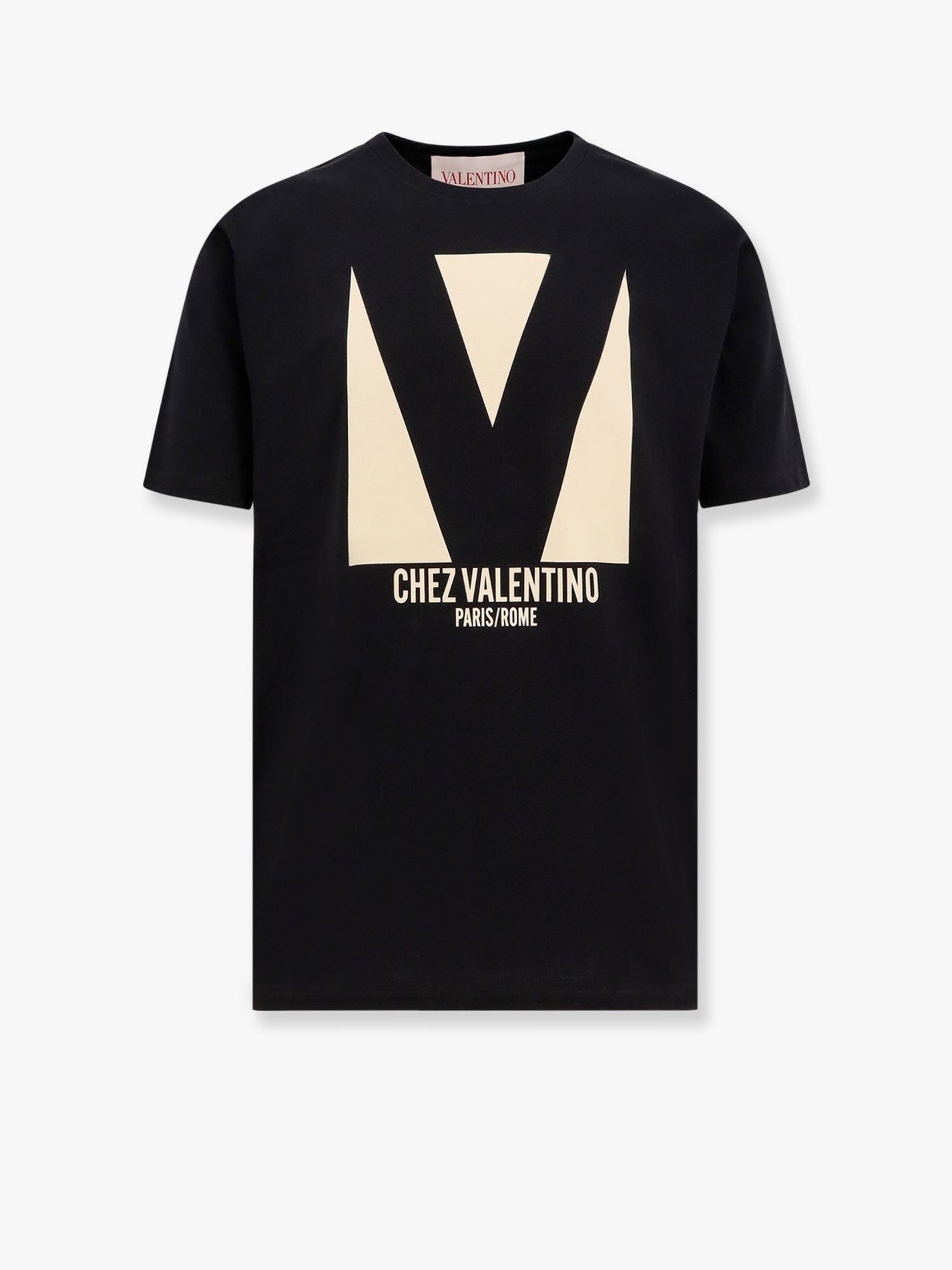 Valentino - Valentino Cotton T Shirt With ’Chez Valentino’ Print - Men’s Tops