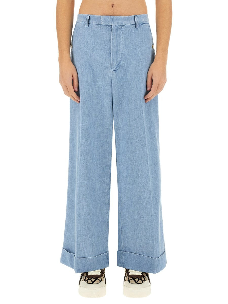 Valentino - Denim Pants With Lapels - Home->Man->Clothing->Jeans