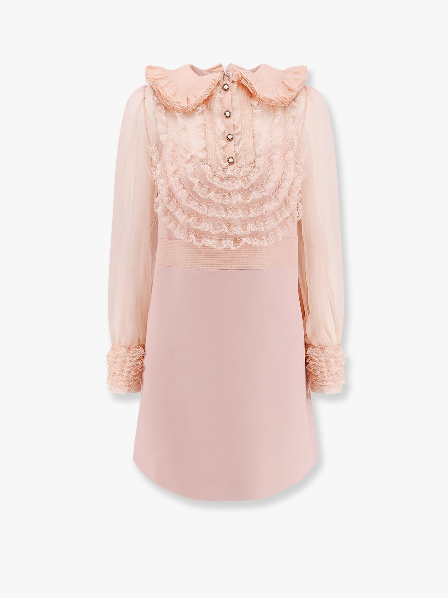 Valentino - Valentino Couture Crepe Dress With Laces Profiles - Women’s Clothing