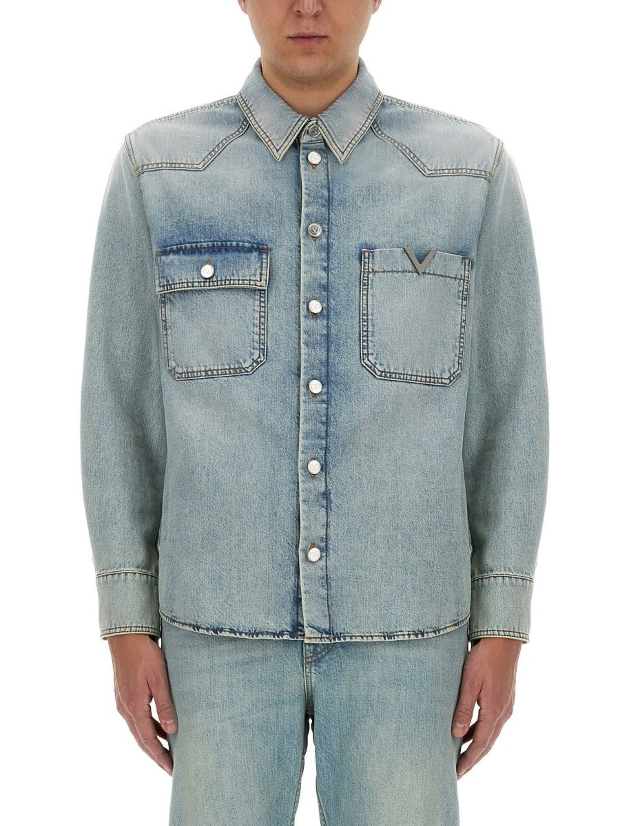 Valentino - Valentino Denim Shirt - Men’s Outerwear