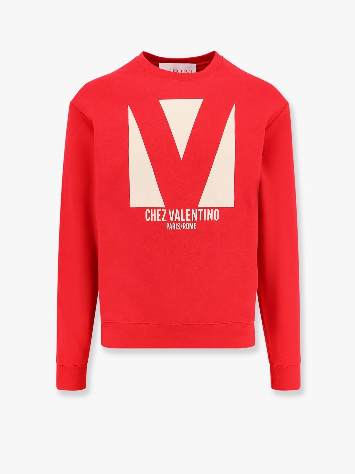 Valentino - Valentino Cotton Sweatshirt With Frontal Chez Valentino Print - Men’s Sweatshirts