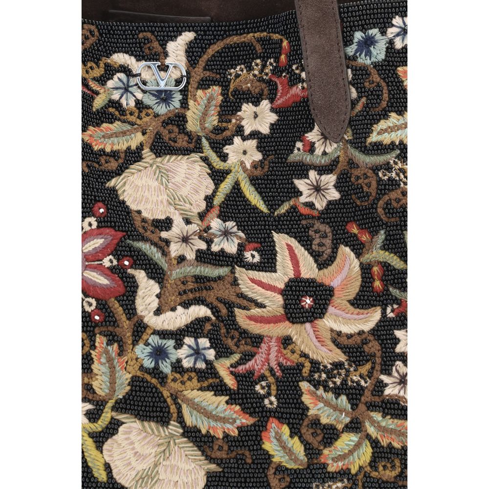 Valentino Garavani - Valentino Garavani Nellcote Suede Floral Tote