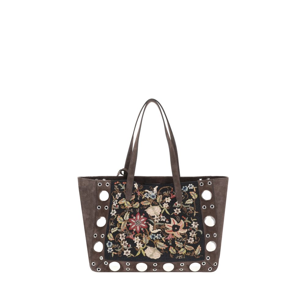 Valentino Garavani - Valentino Garavani Nellcote Suede Floral Tote