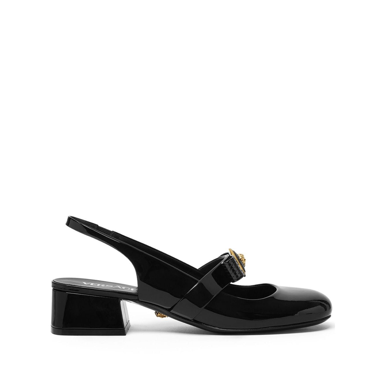 Versace - Versace Gianni Ribbon Patent Slingback Pumps 35 mm - Medium Heel