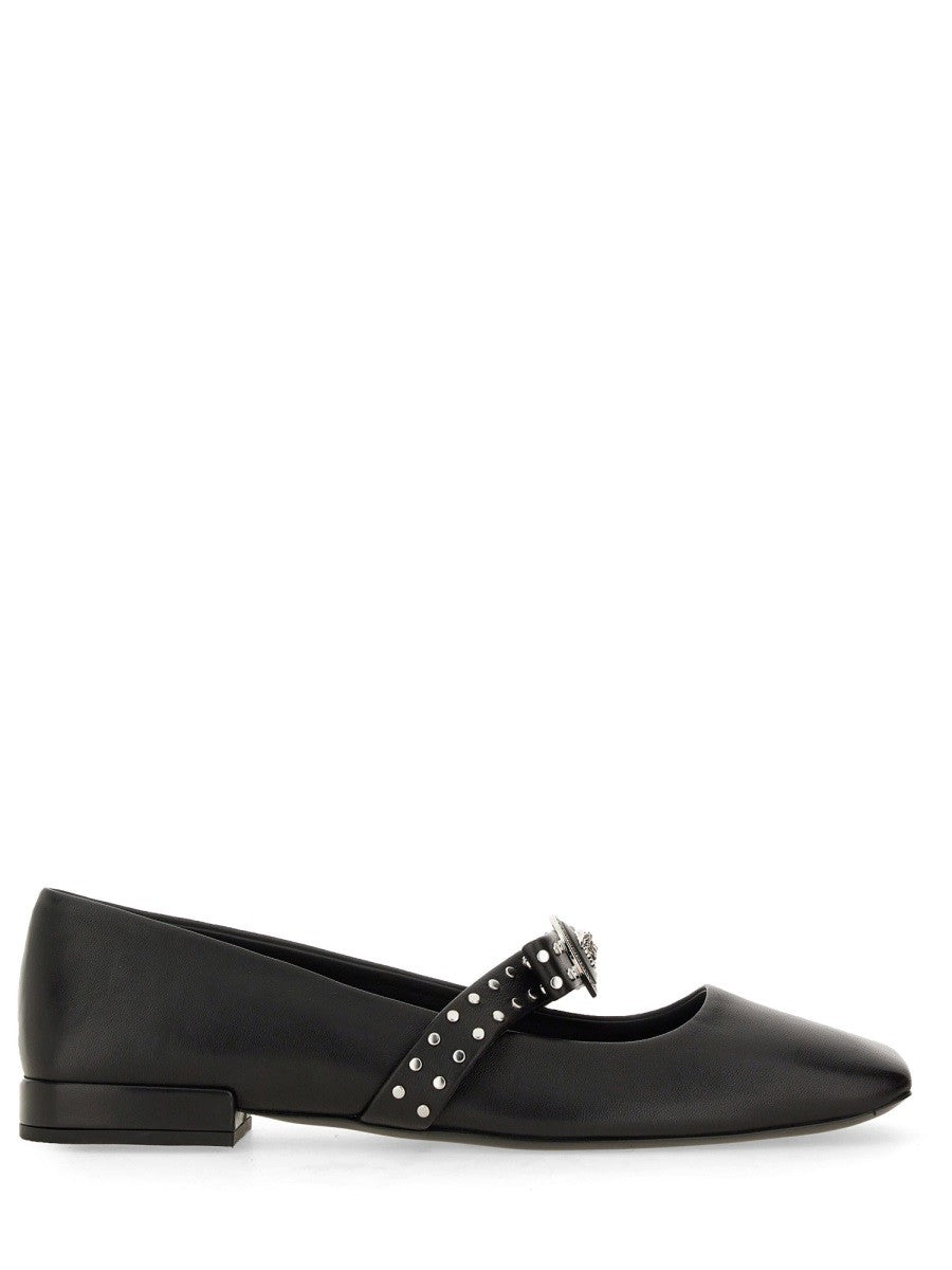 Versace - Versace Ballerina ’Gianni’ Ribbon With Studs - Women’s Shoes