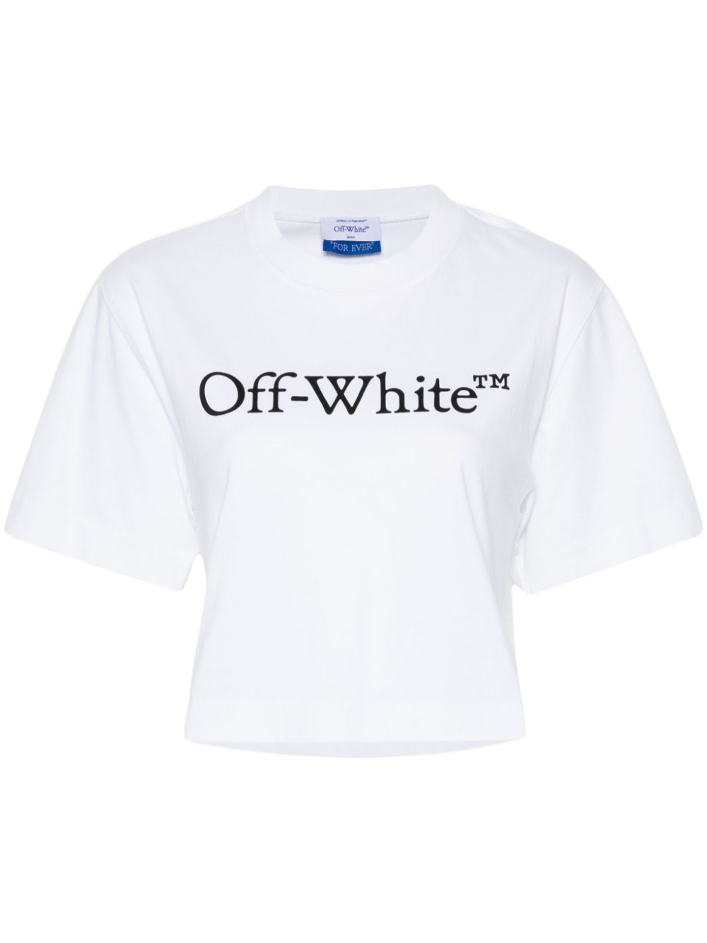 Off White - Off White Bookish logo-print cropped T-shirt - Topwear