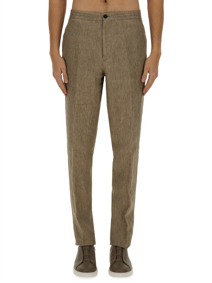 Zegna - Zegna Linen Jogger Pants - Man->Clothing->Trousers