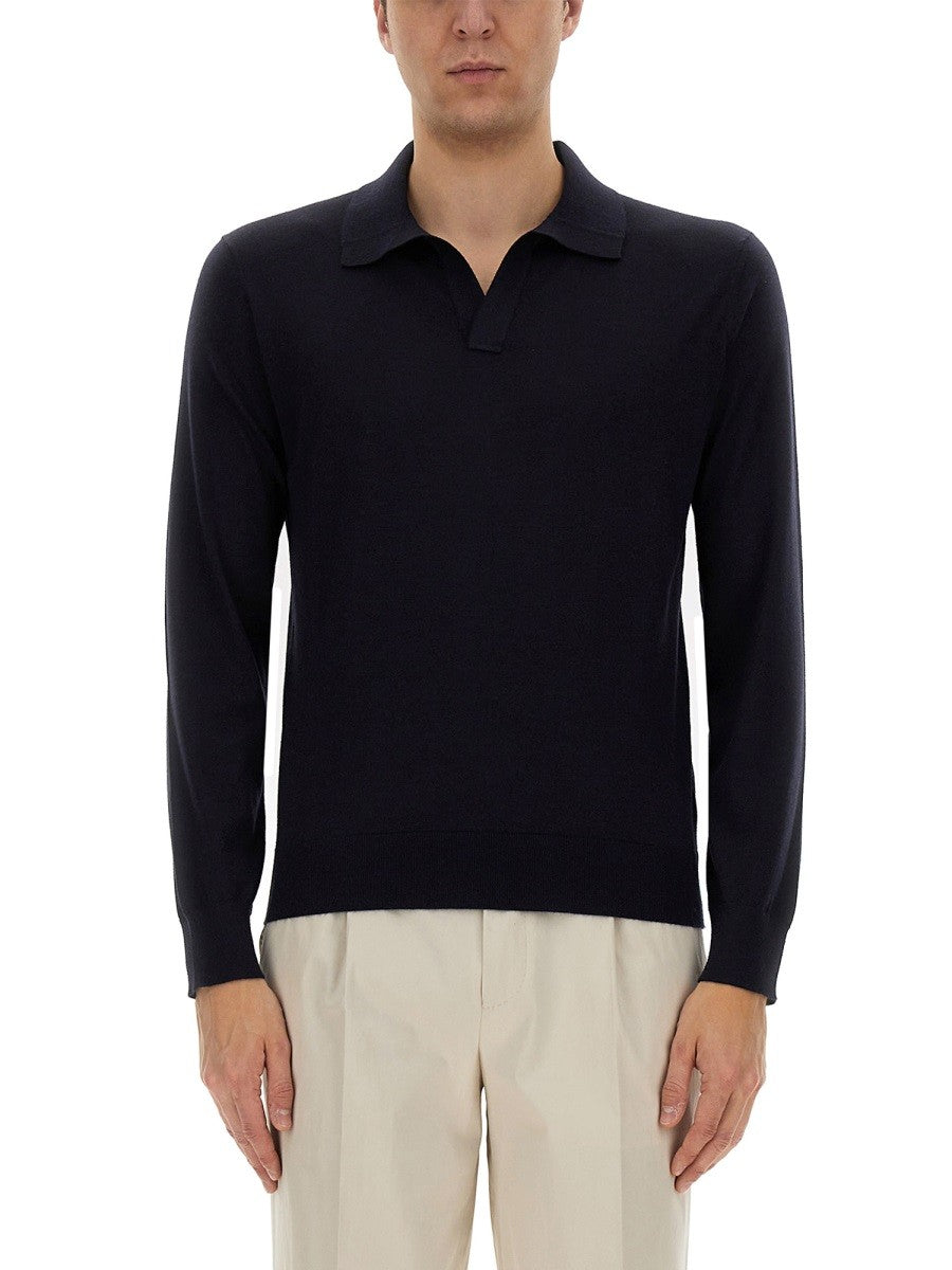Zegna - Zegna Cashmere And Silk Polo Shirt - Men’s Tops