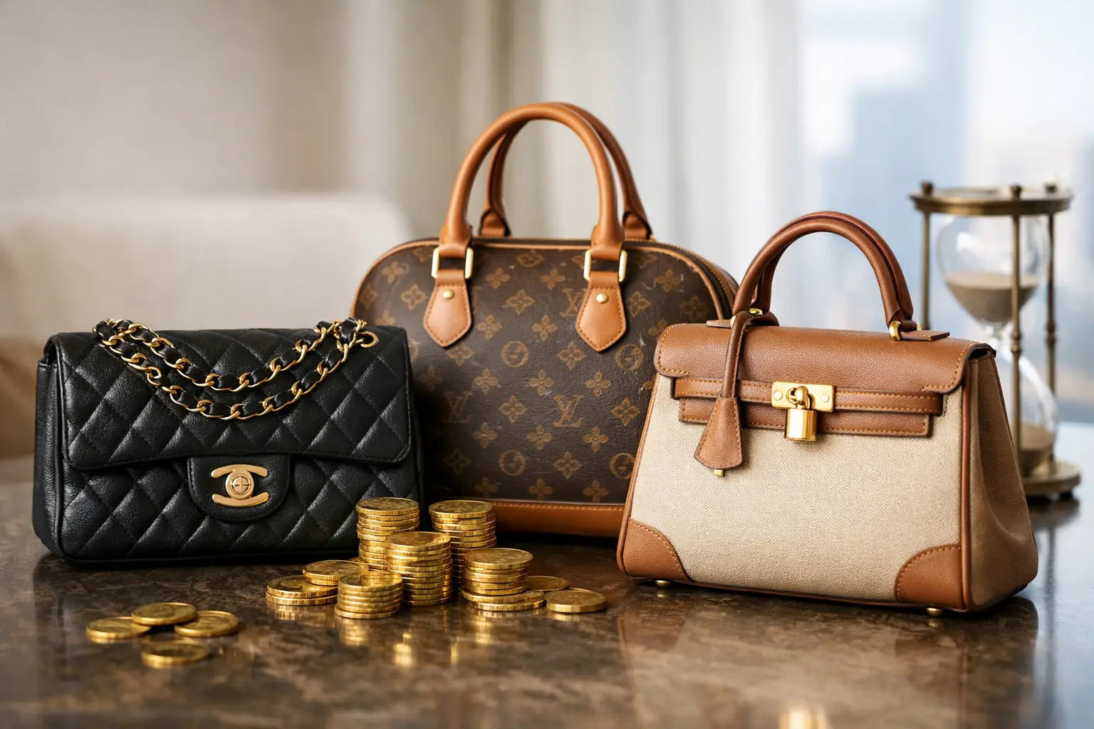 Black quilted leather chanel handbag with gold chain strap and interlocking cc logo featured in value guide article