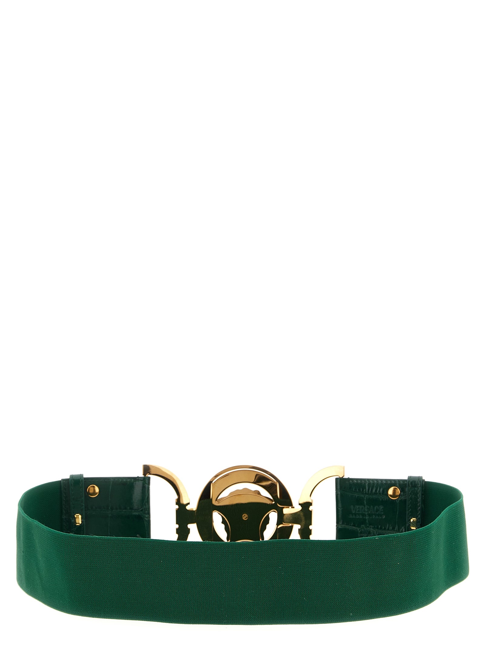 VERSACE Women's Medusa 95 Elastic Belt Green
