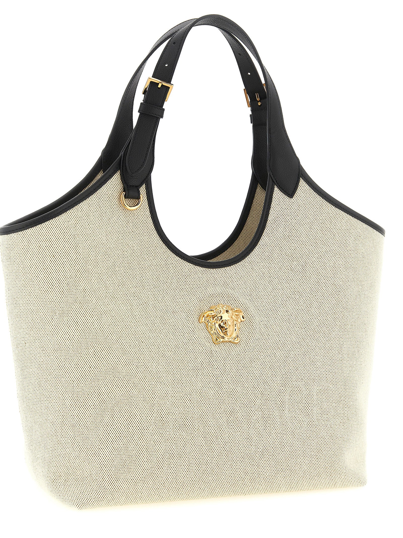 VERSACE - VERSACE Women’s Medium La Medusa Shopping Bag Beige - Women’s Bags