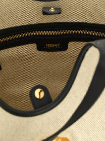 VERSACE - VERSACE Women’s Medium La Medusa Shopping Bag Beige - Women’s Bags