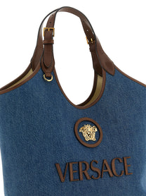 VERSACE Women's Medium La Medusa Shopping Bag Blue