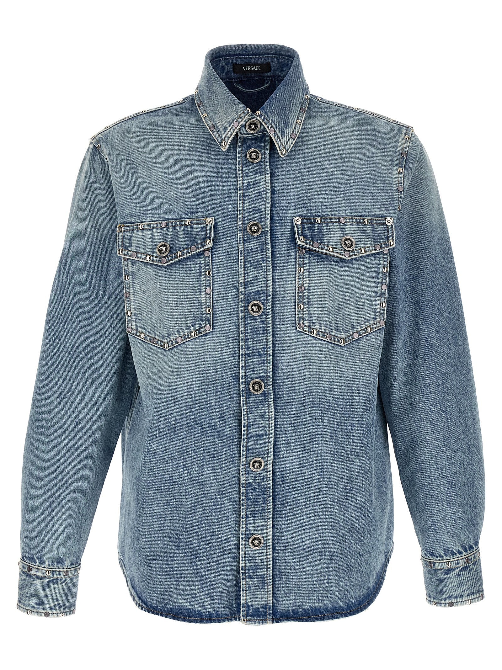 VERSACE Men's Medusa Shirt Light Blue