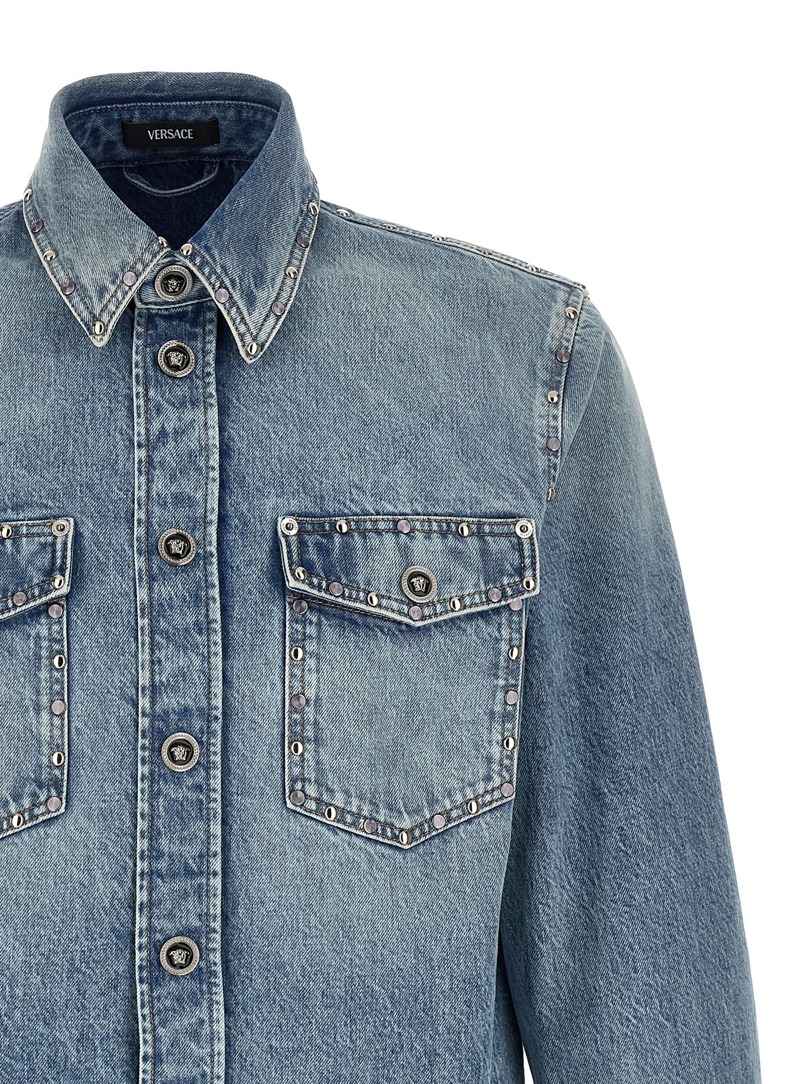 VERSACE Men's Medusa Shirt Light Blue