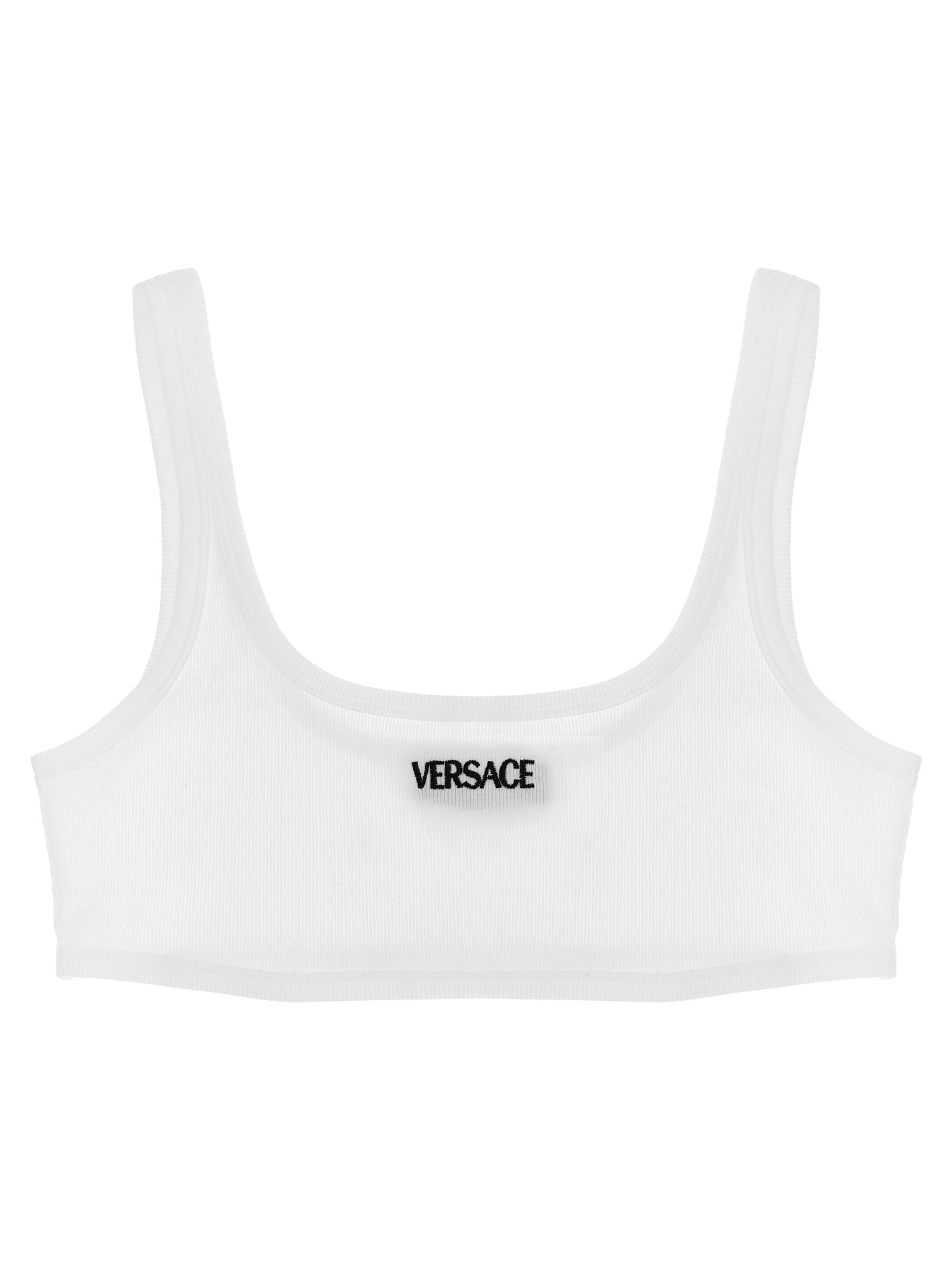 VERSACE Women's Versace Logo Bra White