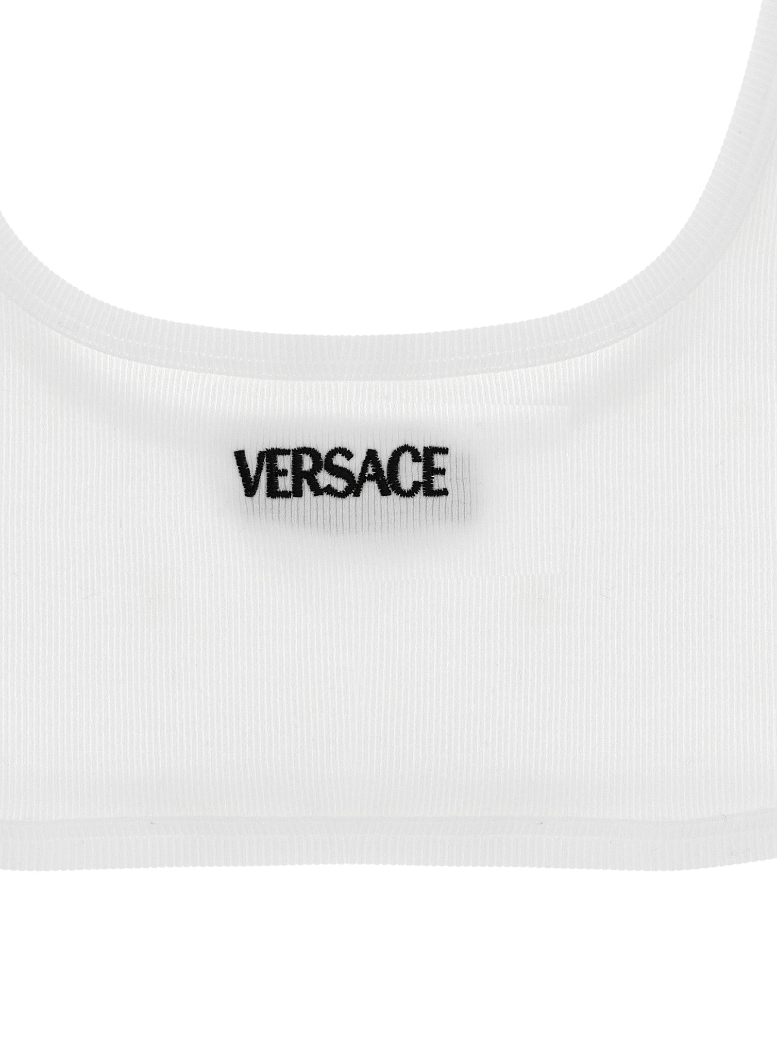 VERSACE Women's Versace Logo Bra White