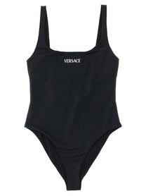 VERSACE Women's Versace Logo One-Piece Swimsuit Black