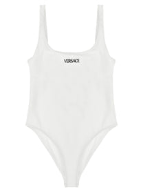 VERSACE Women's Versace Logo One-Piece Swimsuit White
